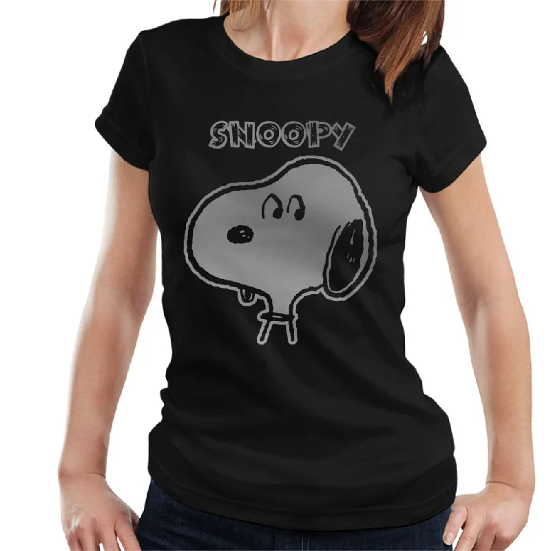 Peanuts I Am Snoopy Reflective Women's T-Shirt-- Hooded Caped Shawl Collar