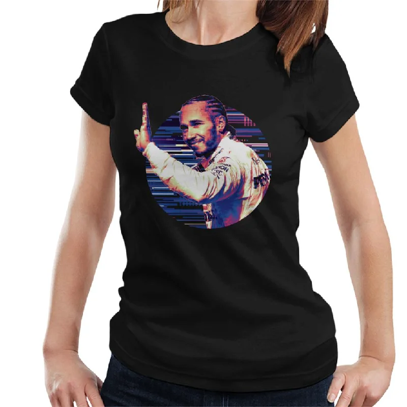 Motorsport Images Lewis Hamilton Wave Women's T-Shirt-- Wool Fabric Cashmere Fabric Tweed Fabric