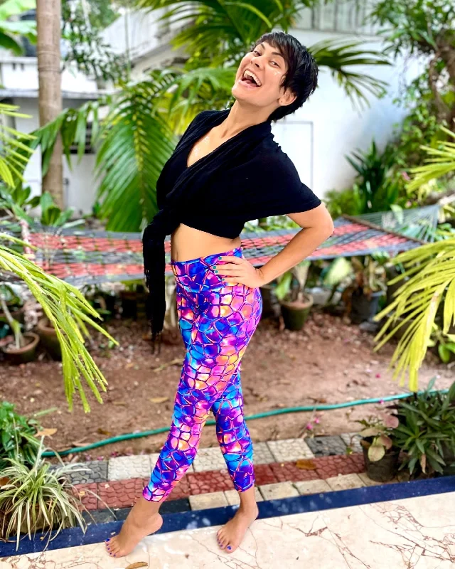 Mischievous Multicolor Sample Sale - Geo Fractal / Turtle Shell / Sparkle Pants - Women's Leggings Comfortable Workout Fitness Leggings