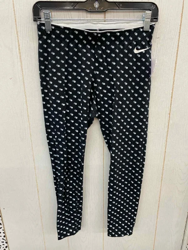Nike Black Womens Size Small Leggings Trendy Leather-Look Workout Leggings