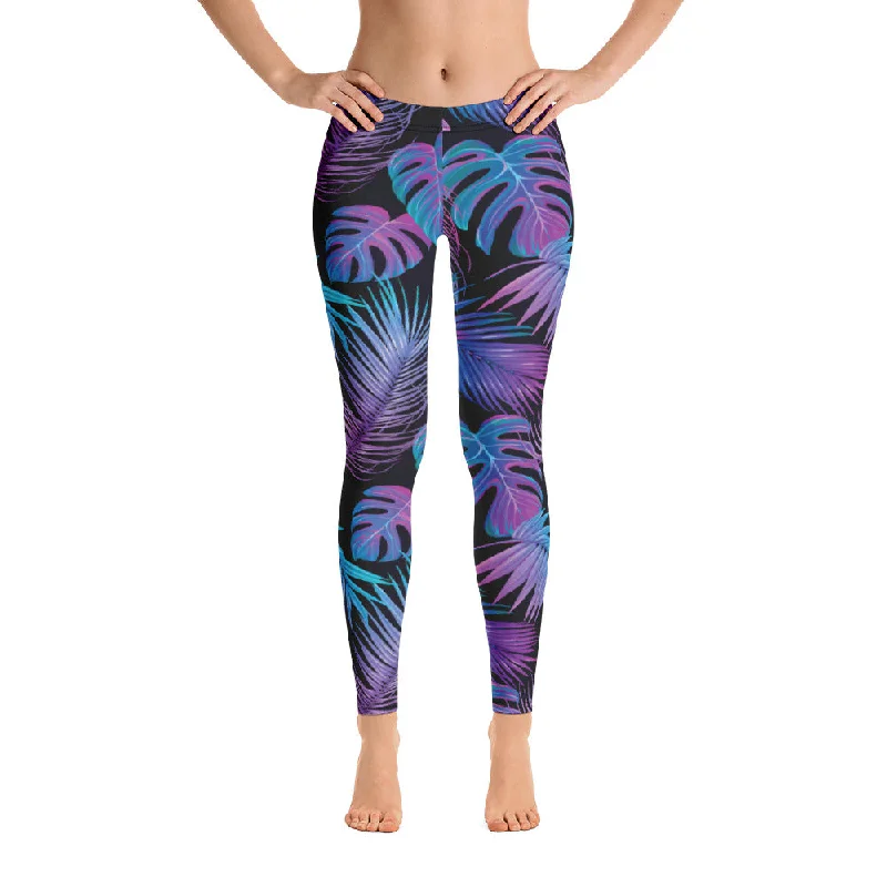 Electric Jungle Women's All-Over Leggings by ReadyGOLF Comfortable Yoga Tights Leggings