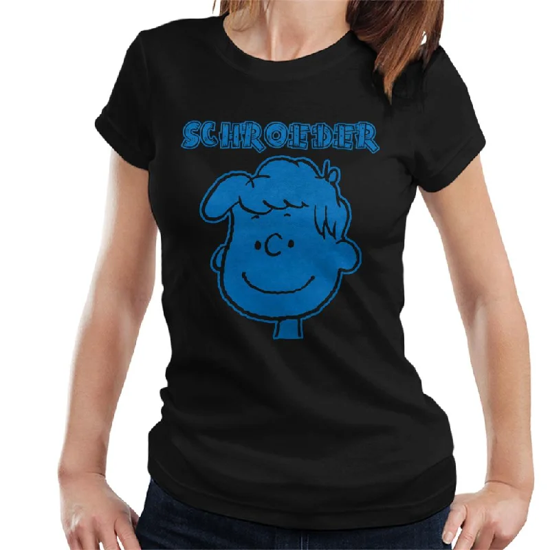 Peanuts I Am Schroeder Flock Women's T-Shirt-- Print Jacquard Patchwork