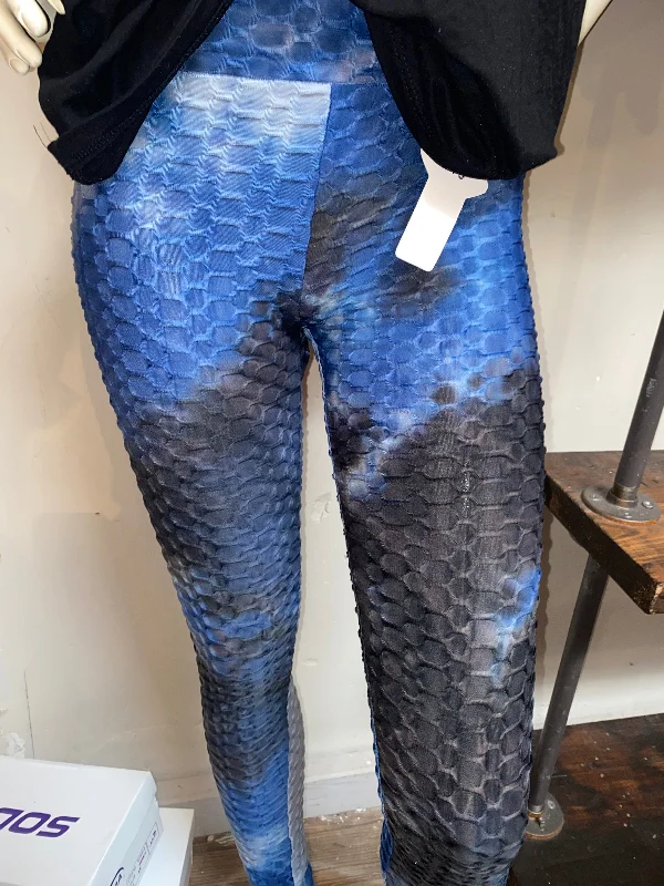 Blue Smoke Butt Scrunch Leggings Comfortable Wide-Band Leggings