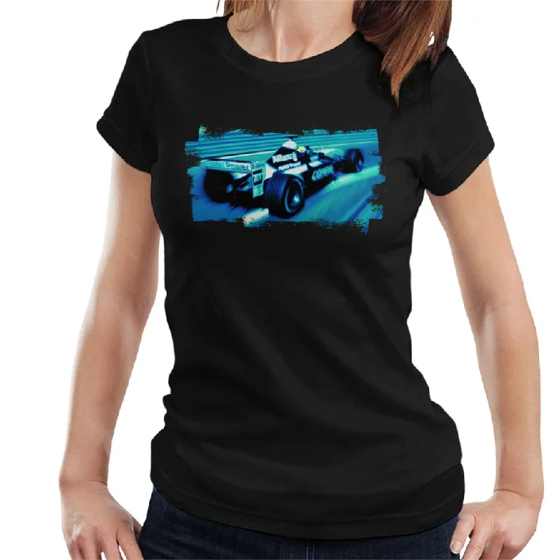 Motorsport Images Ralf Schumacher Williams FW24 BMW Women's T-Shirt-- Beaded Sequined Faux Fur