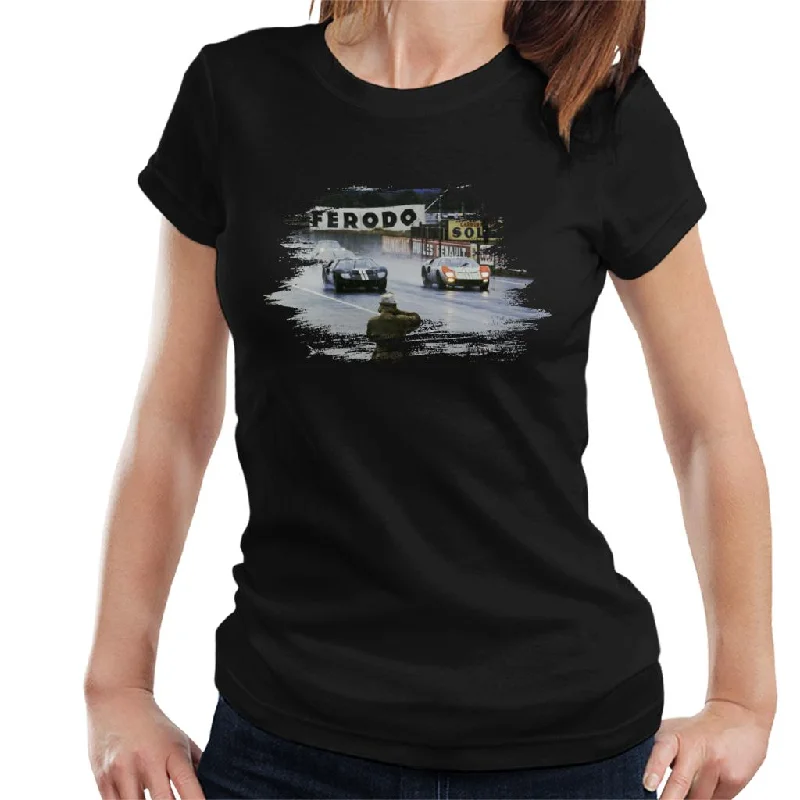 Motorsport Images Ken Miles And Co Drive Side By Side Women's T-Shirt-- Knit Fabric Woven Fabric Fleece Fabric