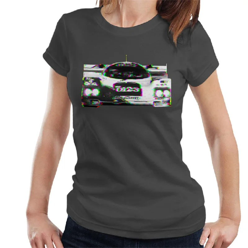 Motorsport Images Hurley Haywood 962 Daytona Glitch Effect Women's T-Shirt-- Solid Print Embellished