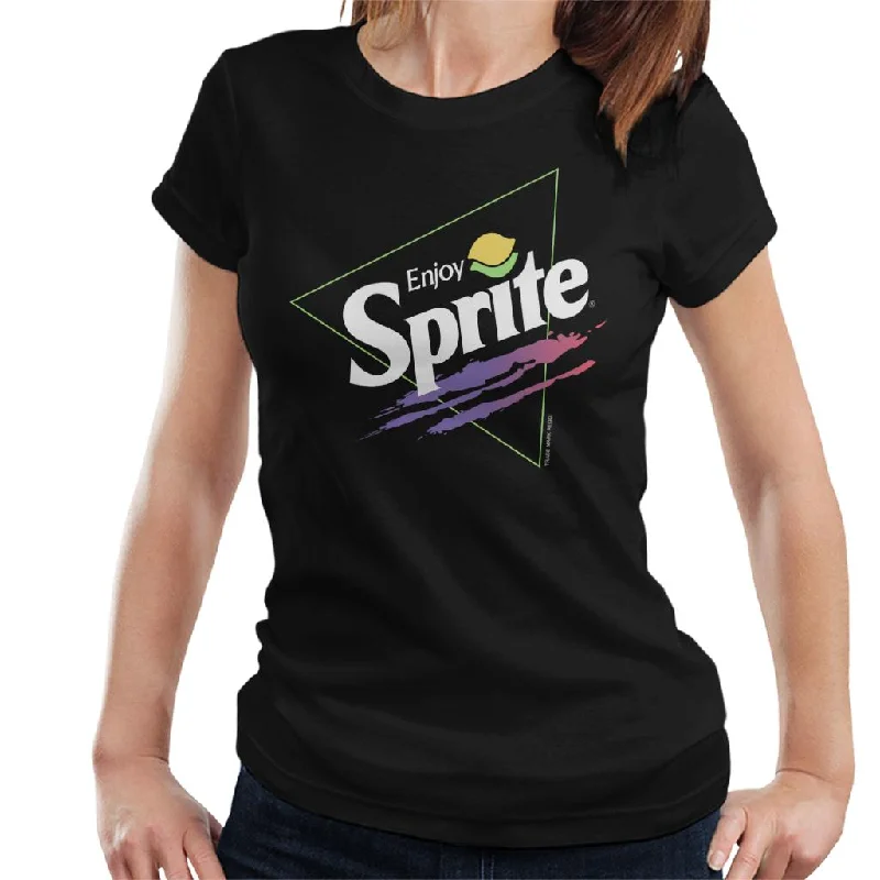 Sprite Enjoy Logo Triangle Aesthetic Women's T-Shirt-- Graphic Embroidered Appliqued