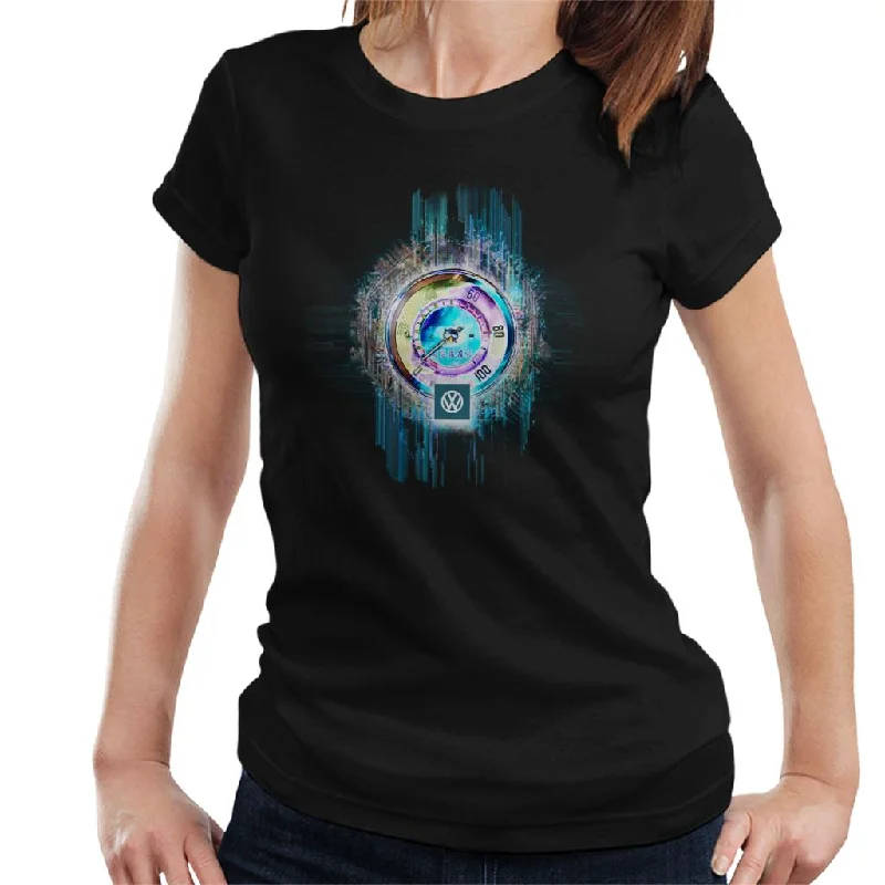 Volkswagen VW Speedometer Women's T-Shirt-- Mesh Canvas Denim