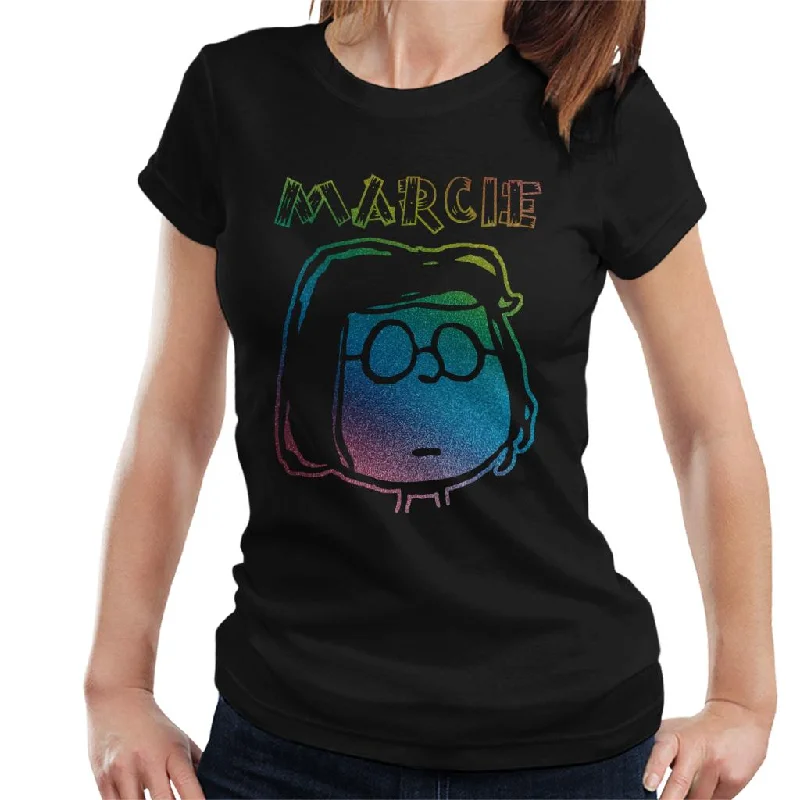 Peanuts I Am Marcie Rainbow Women's T-Shirt-- Machine Wash Dry Clean Hand Wash