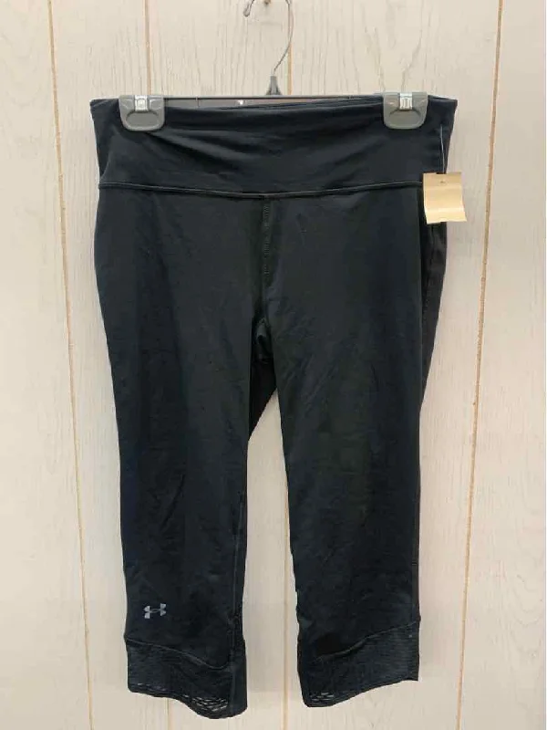 Under Armour Black Womens Size M Leggings Fashionable Lacy Detail Leggings