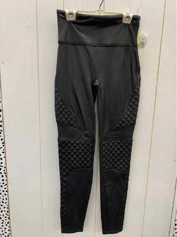 Spanx Black Womens Size Small Leggings Fashionable Leather-Look Leggings