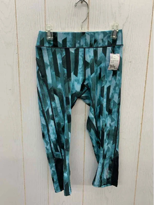 Reebok Teal Womens Size XS Leggings Elegant Stretchy Faux Leather Leggings