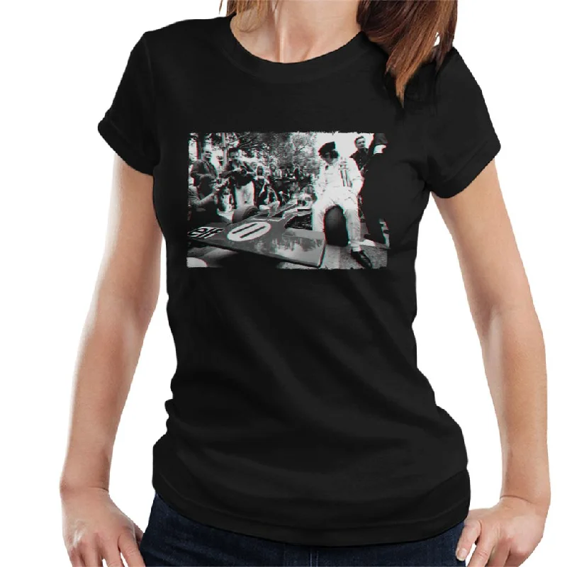 Motorsport Images Jackie Stewart Tyrrell 003 Pre Race Women's T-Shirt-- Seamless Knitted Crochet