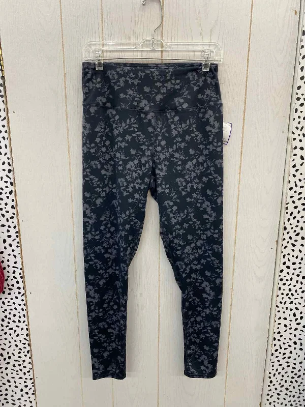 Maurices Black Womens Size M Leggings Chic Floral Print Leggings