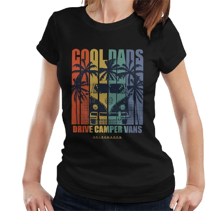 Volkswagen Cool Dads Drive Campervans Women's T-Shirt-- Solid Color Striped Floral