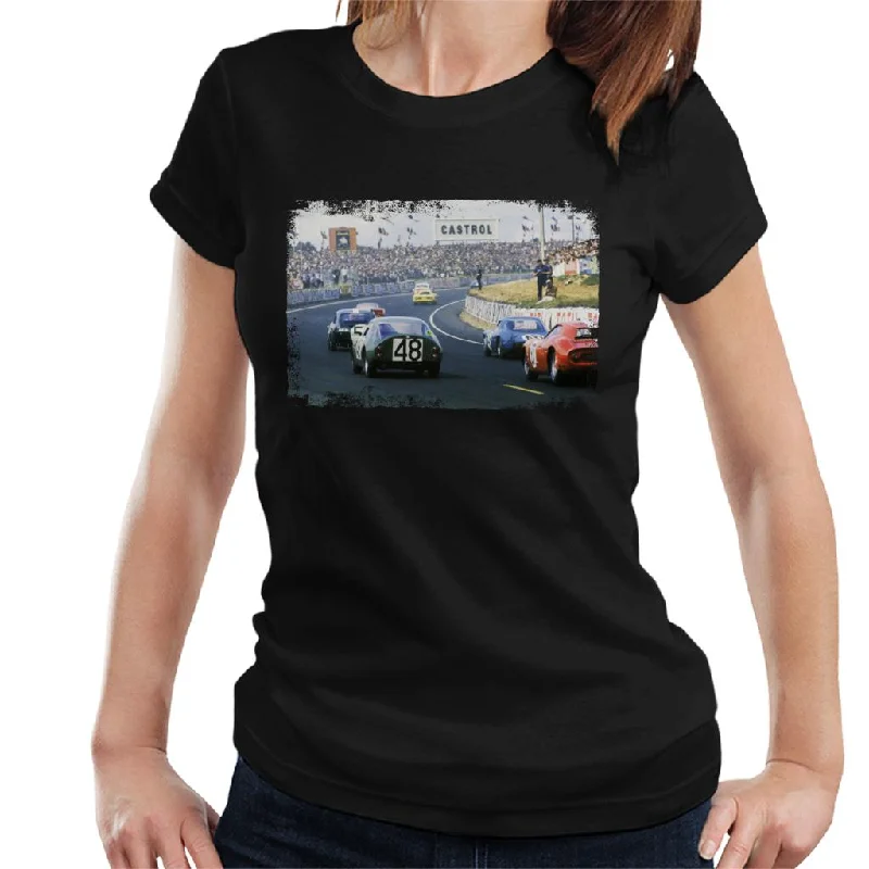 Motorsport Images Mauro Bianchi Alpine A210 Leads Women's T-Shirt-- Faux Fur Fabric Real Fur Fabric Shearling Fabric