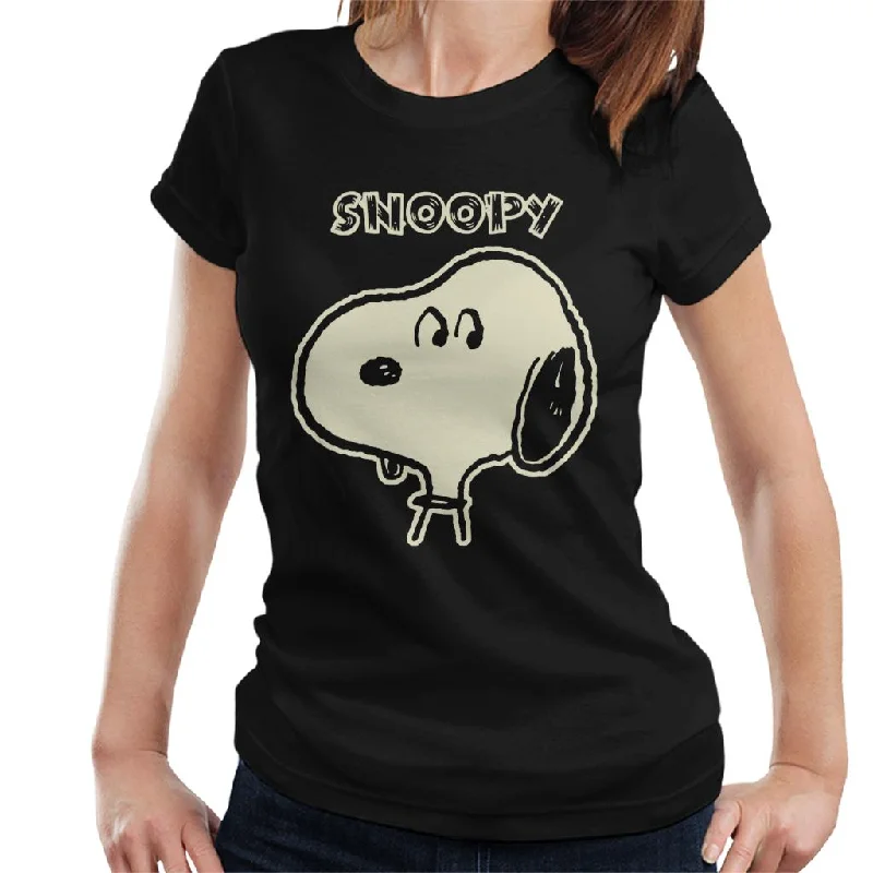 Peanuts I Am Snoopy Glow In The Dark Women's T-Shirt-- Front Pockets Side Pockets Patch Pockets