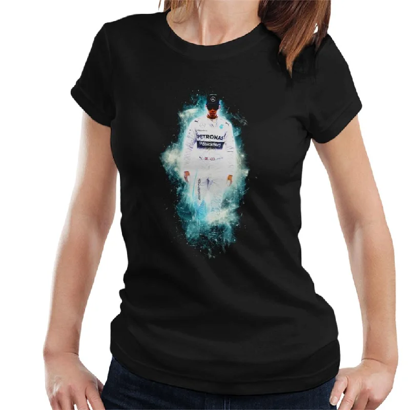 Motorsport Images Lewis Hamilton Austrian GP Nebula Art Women's T-Shirt-- Houndstooth Herringbone Solid