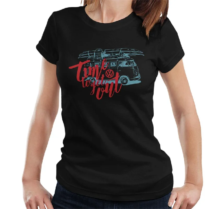 Volkswagen Time To Get Out Camper Women's T-Shirt-- Mesh Canvas Denim
