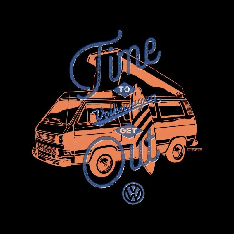 Volkswagen Time To Get Out T3 Camper Women's T-Shirt-- Chenille Brocade Lace
