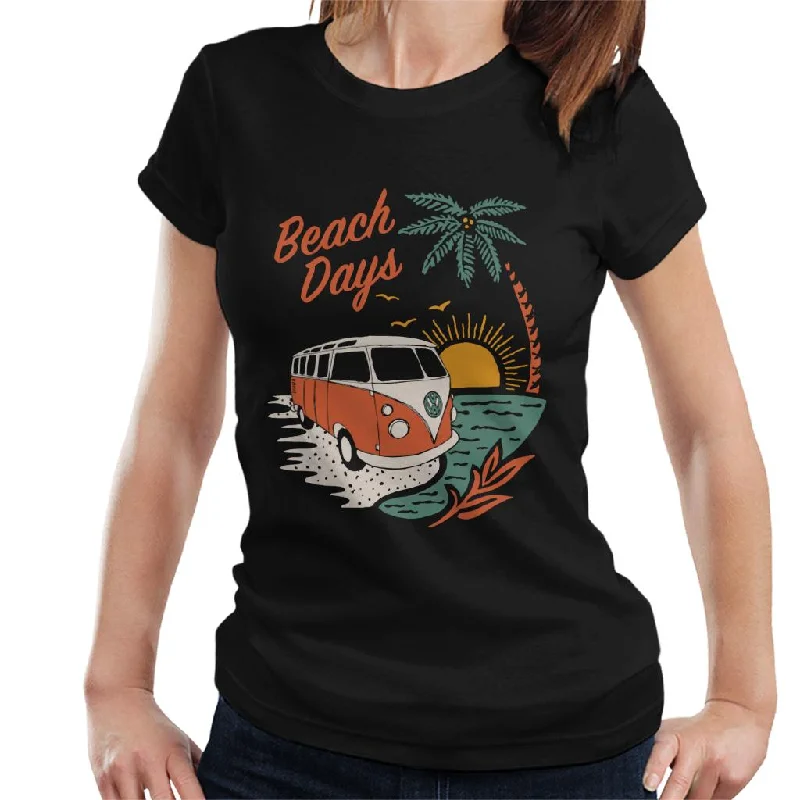 Volkswagen Beach Days Women's T-Shirt-- Zippered Front Buttoned Front Snap Front