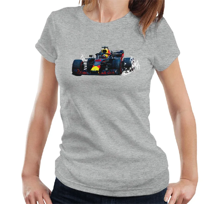 Motorsport Images Daniel Ricciardo Red Bull RB14 Mexican GP 2018 Women's T-Shirt-- Hooded Caped Shawl Collar