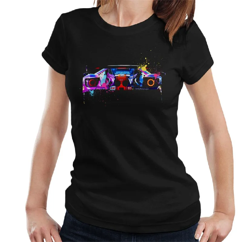Motorsport Images Ford GT Keating Bleekemolen Fraga Women's T-Shirt-- Houndstooth Herringbone Solid