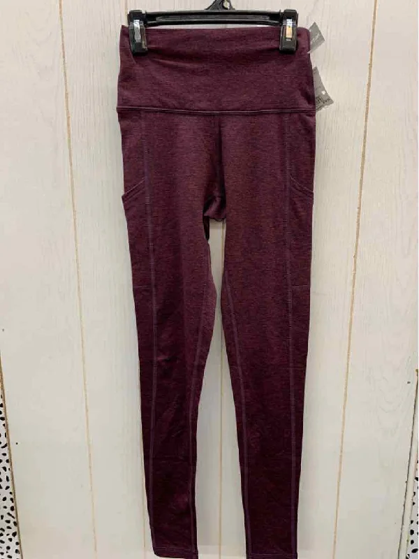 AERIE Burgundy Womens Size Small Leggings Comfortable Compression Leggings