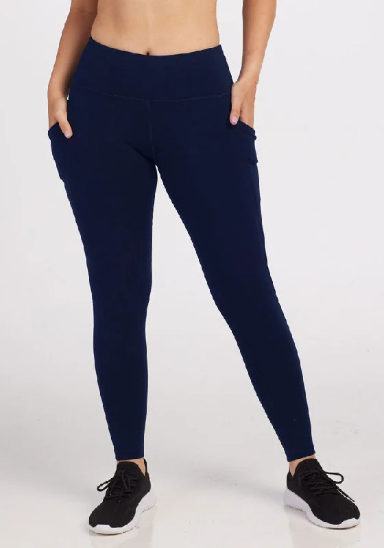Piper Pocket Leggings - Deep Navy Fashionable Plus-Size Activewear