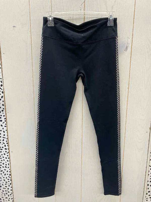Fabletics Black Womens Size Small Leggings Trendy Foil Finish Leggings