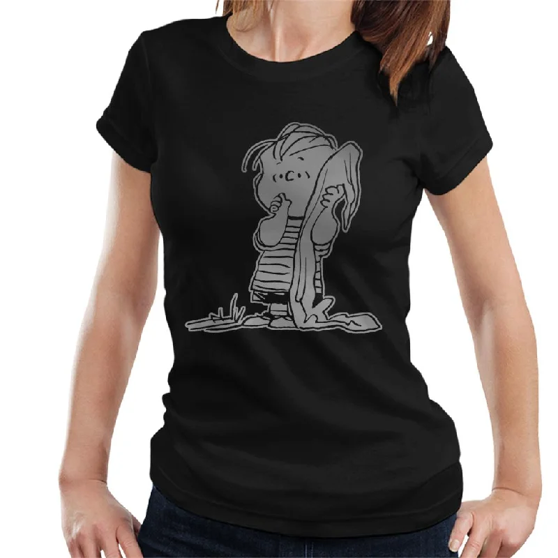 Peanuts Linus Van Pelt Reflective Women's T-Shirt-- Chenille Blend Fleece Blend Nylon Blend