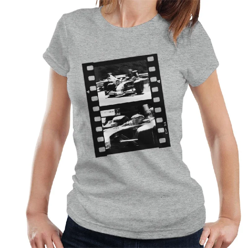Motorsport Images Sauber C21 Alongside BAR 004 Honda Women's T-Shirt-- Real Fur Shearling Chenille