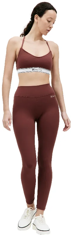 Runner Script High Waisted Legging (Maroon) Comfortable Leggings with Pockets