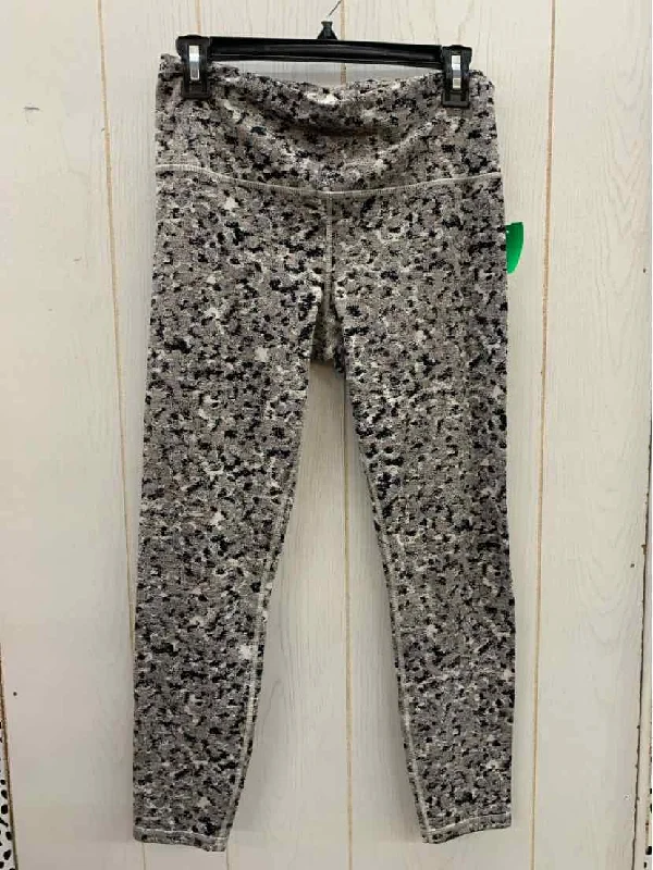 Athleta Black Womens Size M Tall Leggings Chic Floral Print Leggings