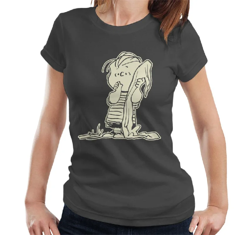 Peanuts Linus Van Pelt Glow In The Dark Women's T-Shirt-- Mesh Blend Leather Blend Suede Blend