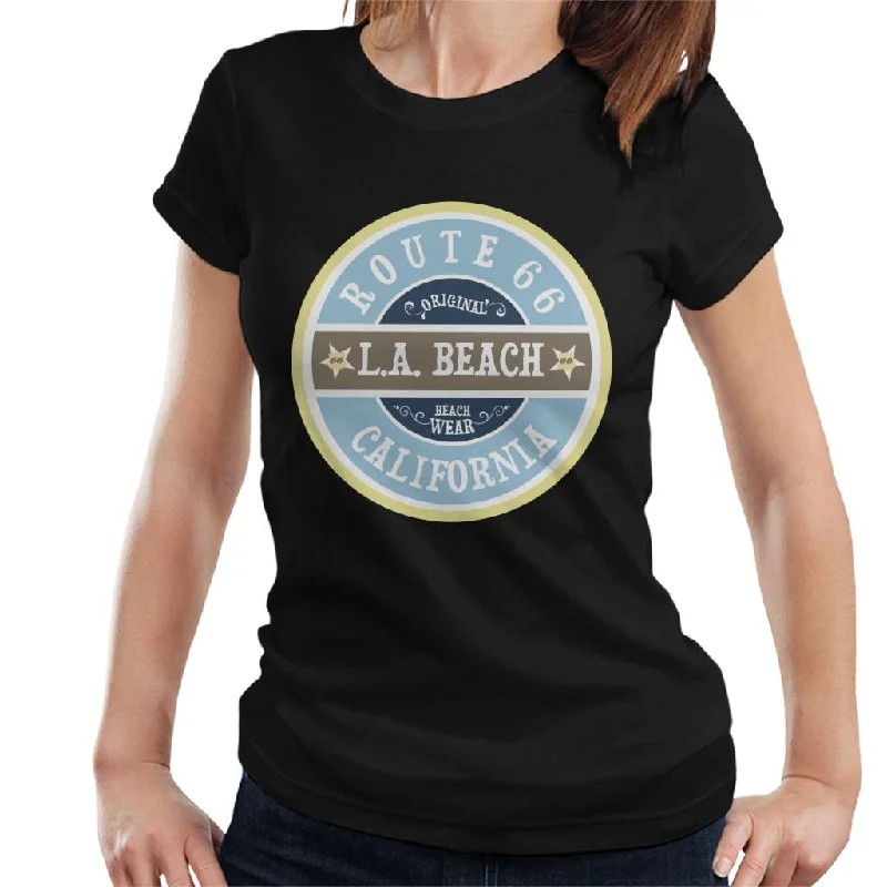 Route 66 Original Beach Wear Women's T-Shirt-- Embroidered Appliqued Beaded