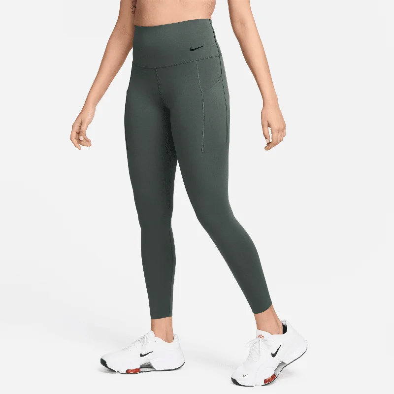 WOMEN'S UNIVERSA HIGH RISE LEGGING - 338 VINTAGE GREEN/BLACK Fashionable Leather-Look Leggings