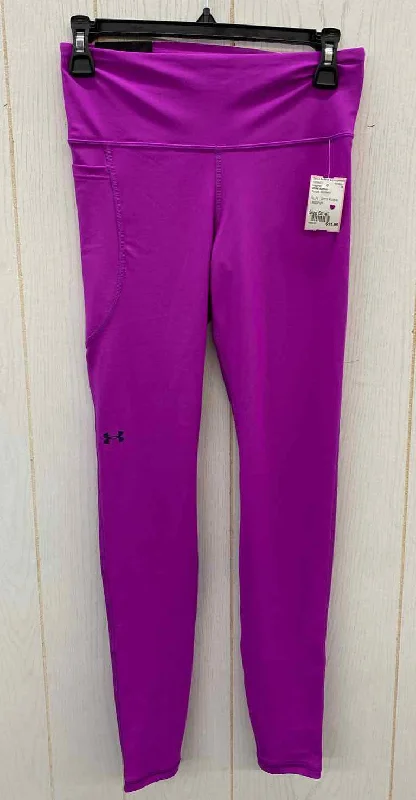 Under Armour Purple Womens Size Small Leggings Chic Velvet Soft Leggings