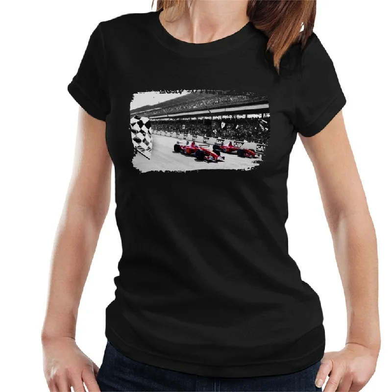 Motorsport Images Rubens Barrichello F2002 Women's T-Shirt-- Graphic T-Shirt Round Neck Polyester