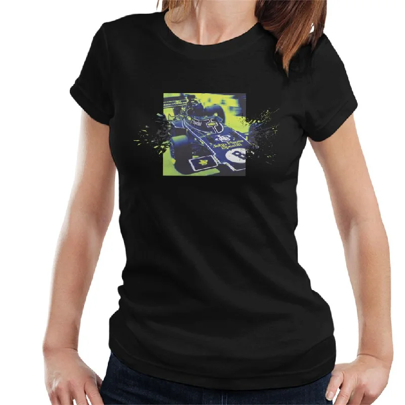 Motorsport Images Lotus 72D Leaves The Pits Women's T-Shirt-- Fashionable Trendy Casual