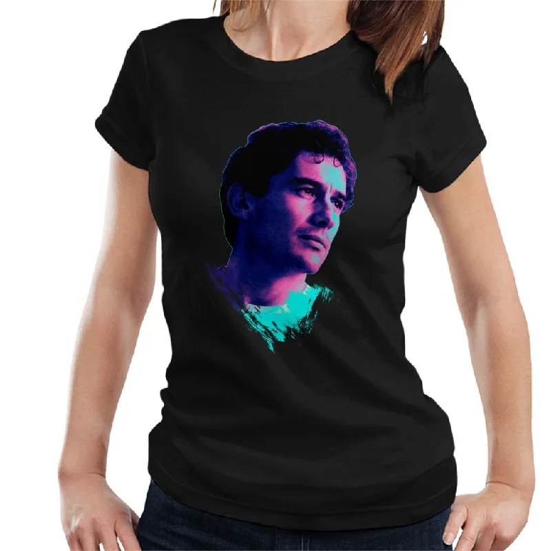 Motorsport Images Ayrton Senna Portrait Women's T-Shirt-- Chenille Blend Fleece Blend Nylon Blend