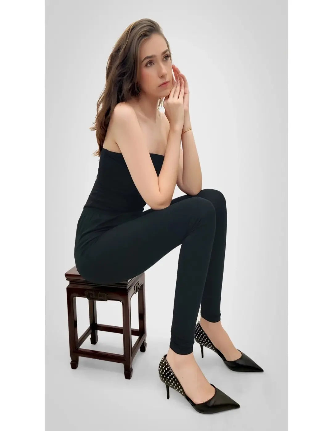 Black Churidar Leggings Trendy Side-Pocket Leggings