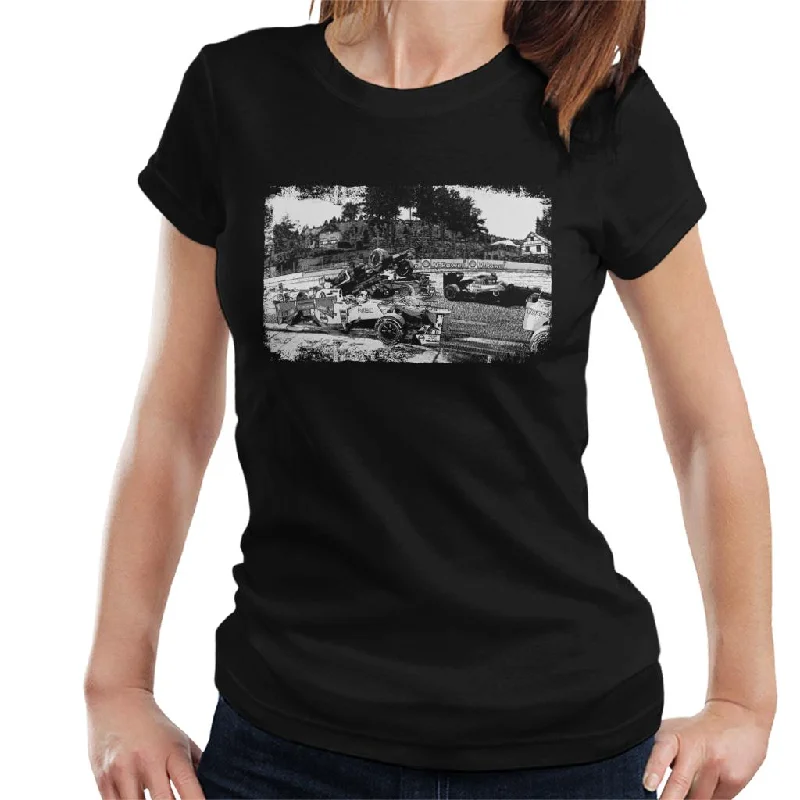 Motorsport Images Crash Between Lotus E20 Sauber C31 Women's T-Shirt-- Fleece Nylon Spandex