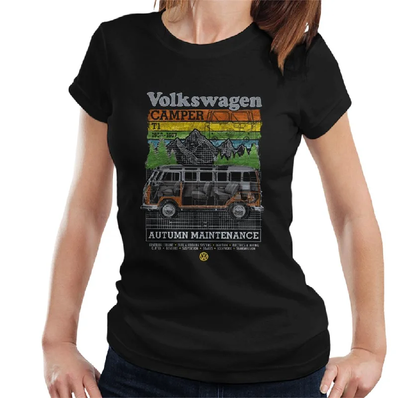 Volkswagen Autumn Maintenance Women's T-Shirt-- Solid Print Embellished