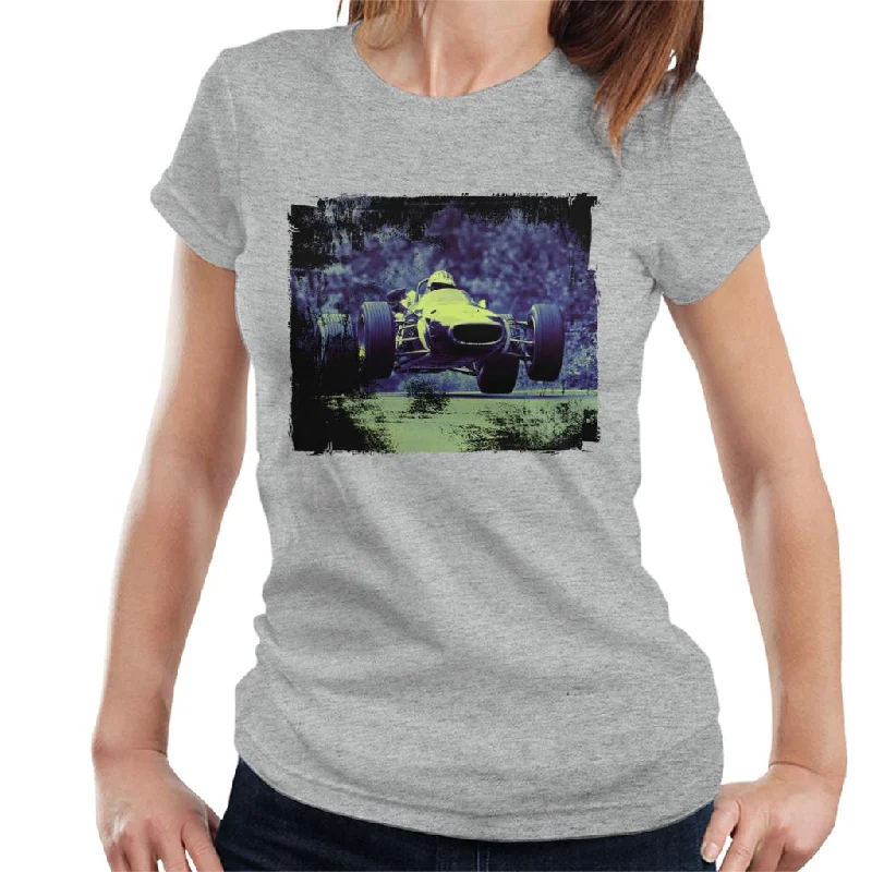 Motorsport Images Denny Hulme Brabham BT24 Nurburgring Women's T-Shirt-- V-Neck T-Shirt Long Sleeve Cotton