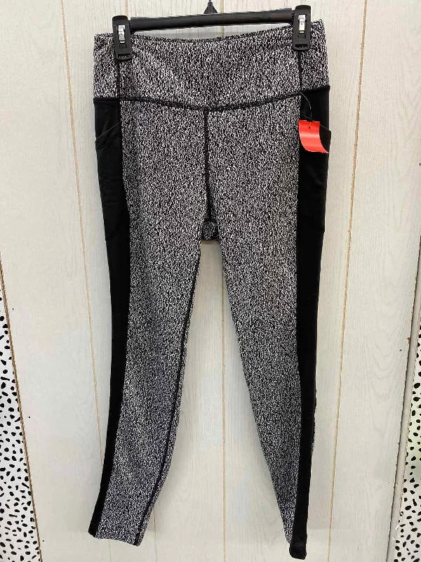 Avia Black Womens Size M Leggings Comfortable Wide-Band Leggings