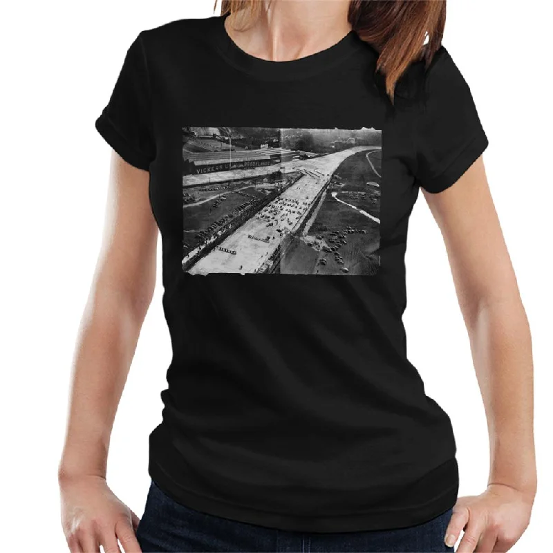 Motorsport Images Brooklands Aerial View 1936 Women's T-Shirt-- Collared Crew Neck Turtle Neck
