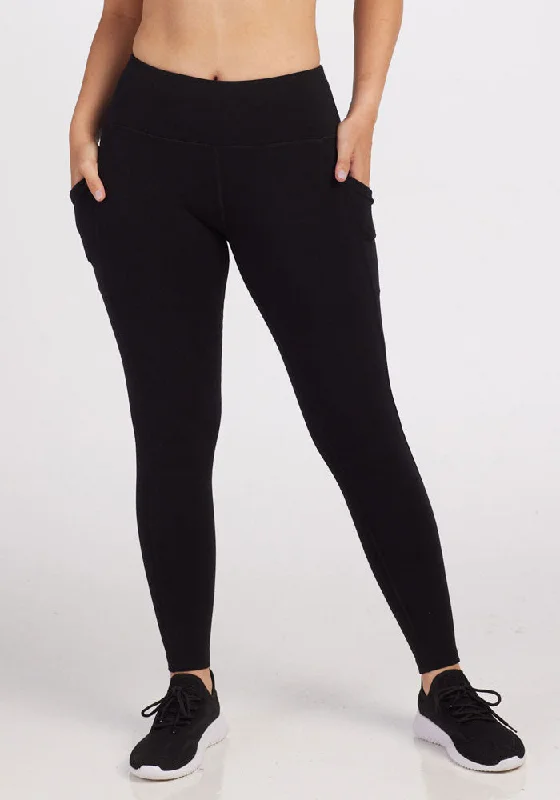 Piper Pocket Leggings - Black Comfortable Printed Workout Leggings