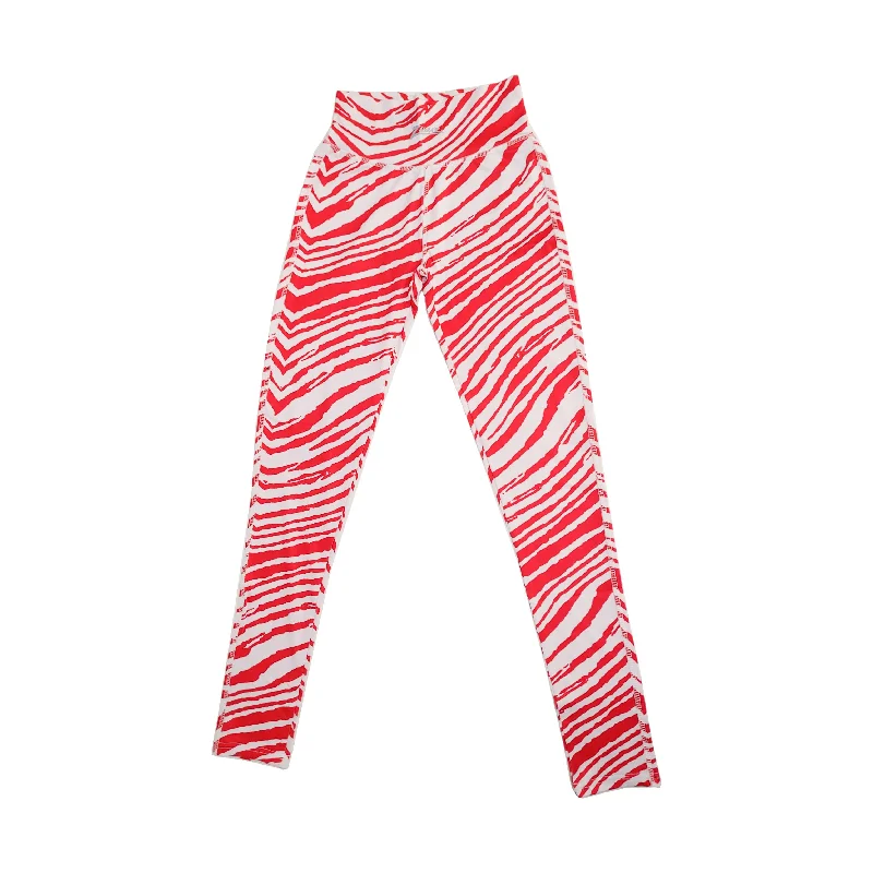 Women's Red and White Zubaz Leggings Stylish Stretch Print Leggings