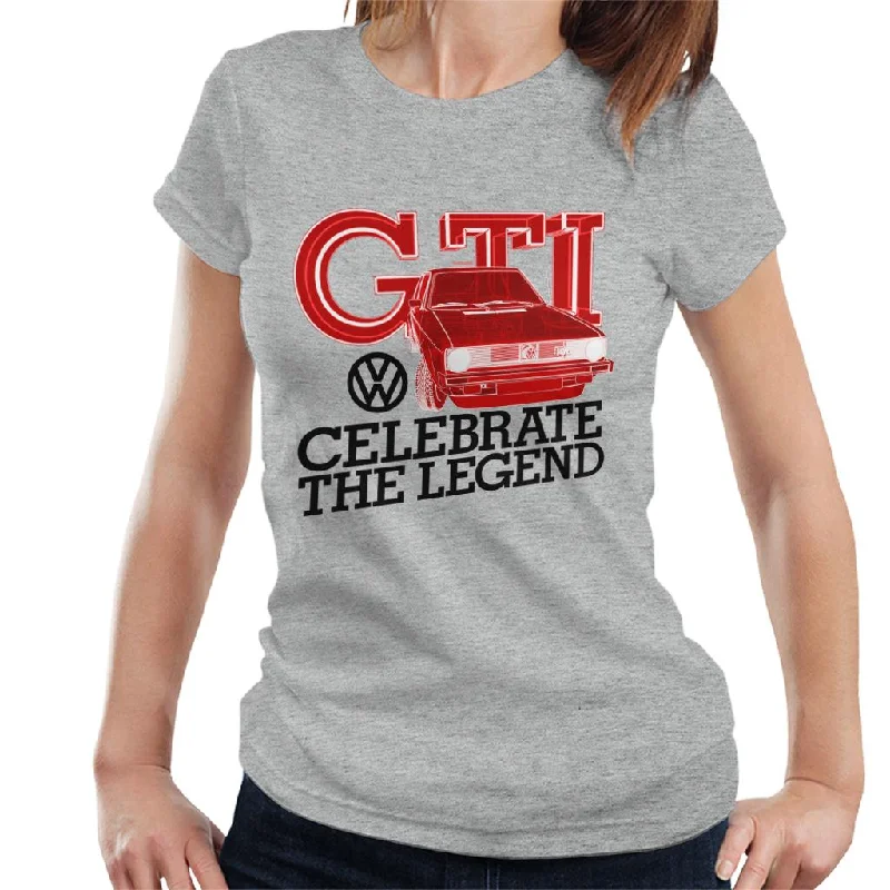 Volkswagen Celebrate The Legend Golf GTI Women's T-Shirt-- Rayon Velvet Corduroy